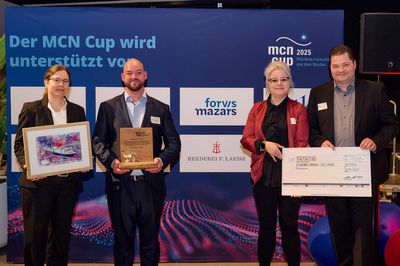 MCN-Cup-Gewinner der Kategorie MCN Junior Cup: Florian Ludwig, JDS GmbH. Der MCN Junior Cup war mit 1.000 Euro Preisgeld dotiert, gesponsert von der Reederei F. Laeisz.