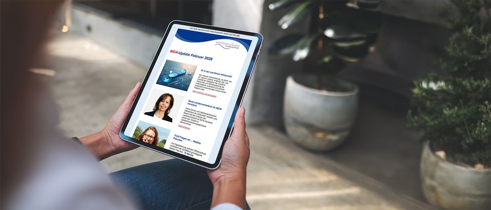 Newsletter MCN-Update auf Tablet