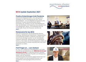 Screenshot MCN-Newsletter September 2021