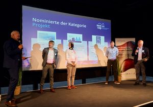 Weiter ging es mit der Vorstellung der Nominierten der Kategorie Projekt: Endress+Hauser (Deutschland), Fair Winds Collective und FVTR GmbH.